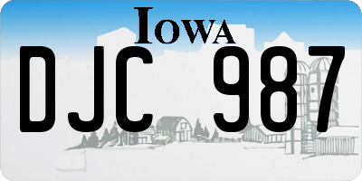 IA license plate DJC987