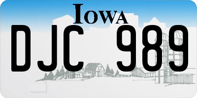 IA license plate DJC989