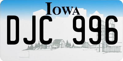 IA license plate DJC996