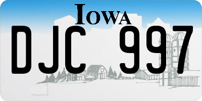 IA license plate DJC997