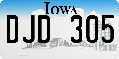 IA license plate DJD305