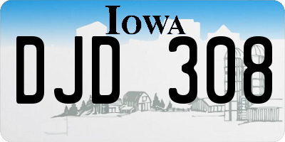 IA license plate DJD308