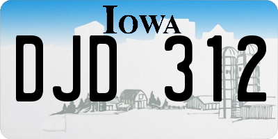 IA license plate DJD312