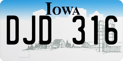 IA license plate DJD316