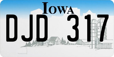 IA license plate DJD317