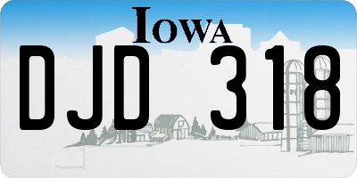 IA license plate DJD318
