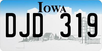 IA license plate DJD319
