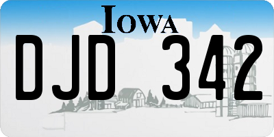IA license plate DJD342