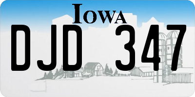 IA license plate DJD347