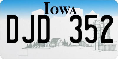 IA license plate DJD352