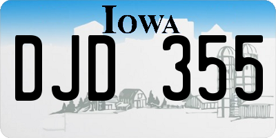 IA license plate DJD355