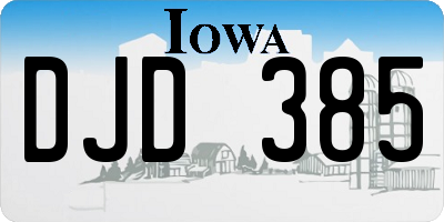 IA license plate DJD385