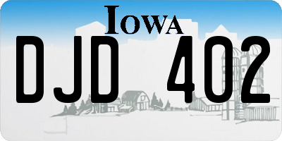 IA license plate DJD402