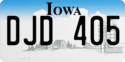 IA license plate DJD405