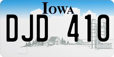 IA license plate DJD410