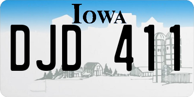 IA license plate DJD411