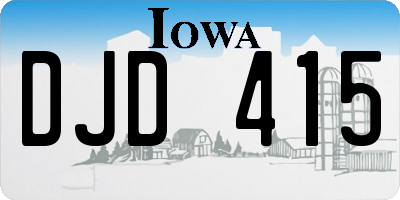 IA license plate DJD415