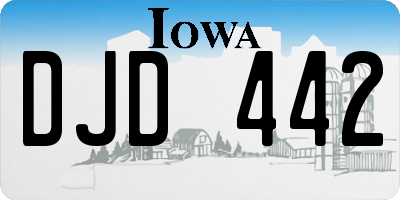 IA license plate DJD442