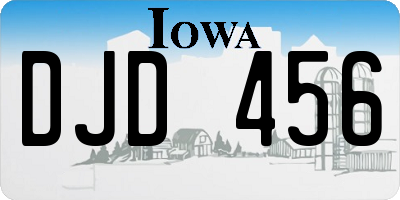 IA license plate DJD456