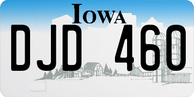 IA license plate DJD460