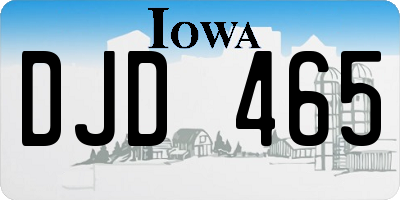 IA license plate DJD465