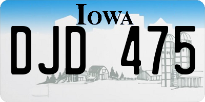 IA license plate DJD475