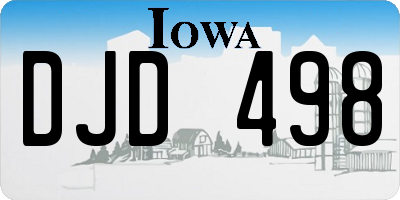 IA license plate DJD498