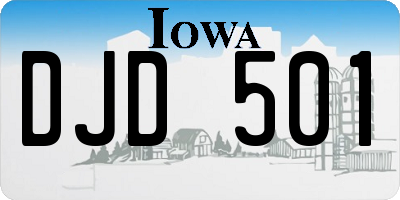 IA license plate DJD501