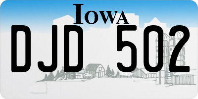 IA license plate DJD502
