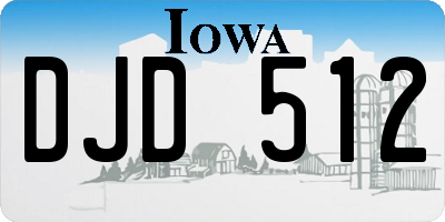IA license plate DJD512