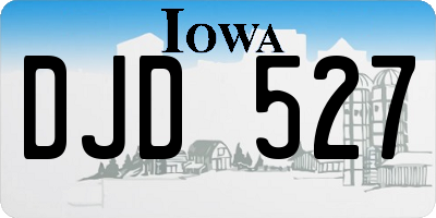 IA license plate DJD527