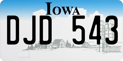 IA license plate DJD543