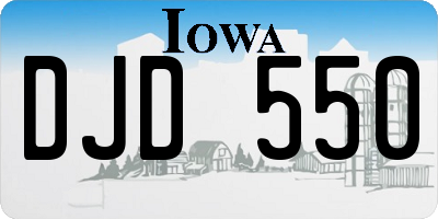 IA license plate DJD550