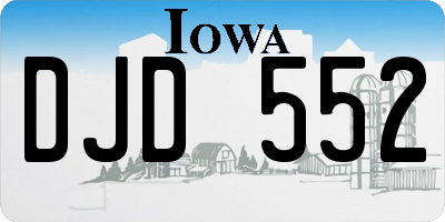 IA license plate DJD552