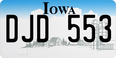IA license plate DJD553