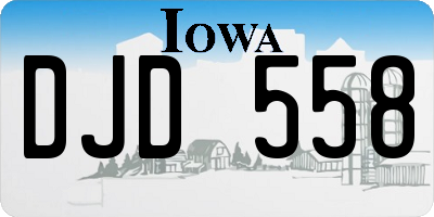 IA license plate DJD558