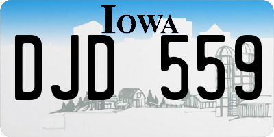 IA license plate DJD559