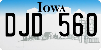 IA license plate DJD560