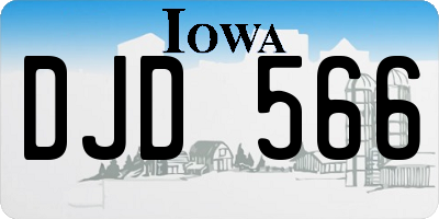 IA license plate DJD566