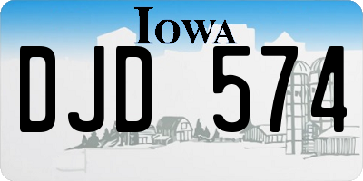 IA license plate DJD574