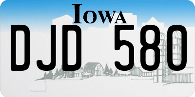 IA license plate DJD580