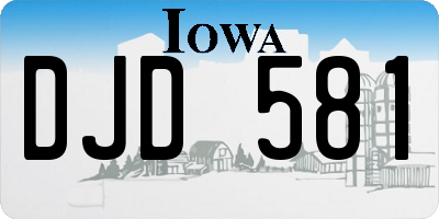 IA license plate DJD581