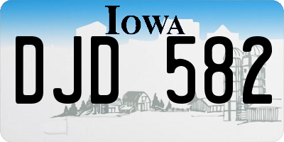 IA license plate DJD582