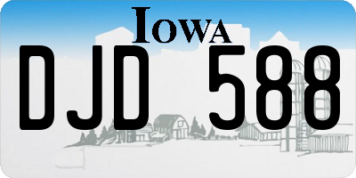 IA license plate DJD588