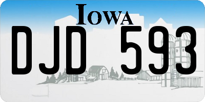 IA license plate DJD593