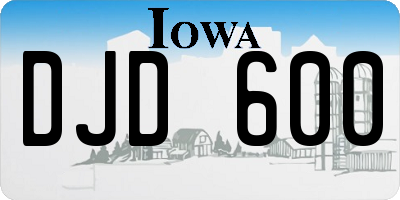 IA license plate DJD600
