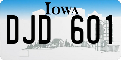 IA license plate DJD601