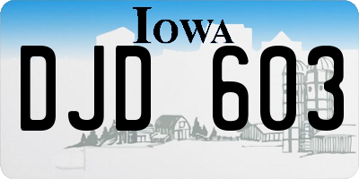 IA license plate DJD603