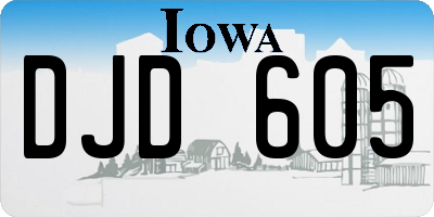 IA license plate DJD605