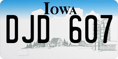IA license plate DJD607